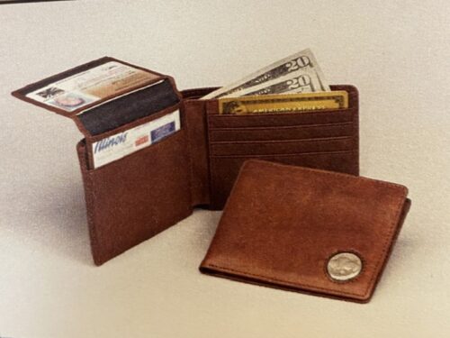 Bison Leather Purse with Buffalo Nickel